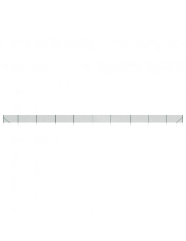 Recinzione a Rete con Picchetti Ancoraggio Verde 1,1x25 m