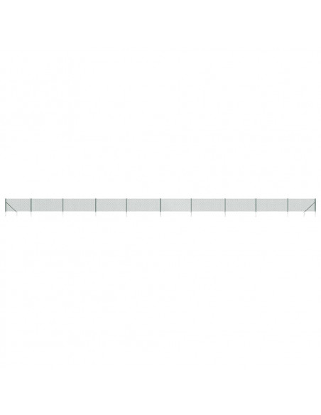 Recinzione a Rete con Picchetti Ancoraggio Verde 1,1x25 m