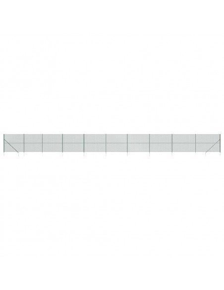 Recinzione a Rete con Picchetti Ancoraggio Verde 1,4x25 m