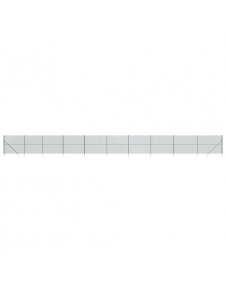 Recinzione a Rete con Picchetti Ancoraggio Verde 1,6x25 m