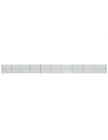 Recinzione a Rete con Picchetti Ancoraggio Verde 1,8x25 m