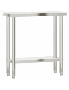 Tavolo da Lavoro da Cucina 82,5x30x85cm in Acciaio Inossidabile 2