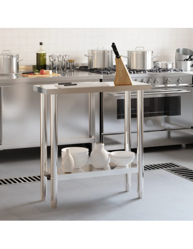 Tavolo da Lavoro da Cucina 82,5x30x85cm in Acciaio Inossidabile
