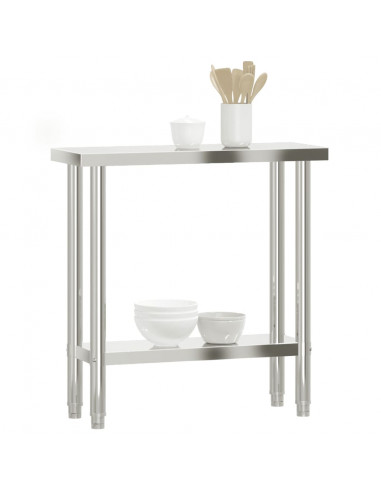 Tavolo da Lavoro da Cucina 82,5x30x85cm in Acciaio Inossidabile