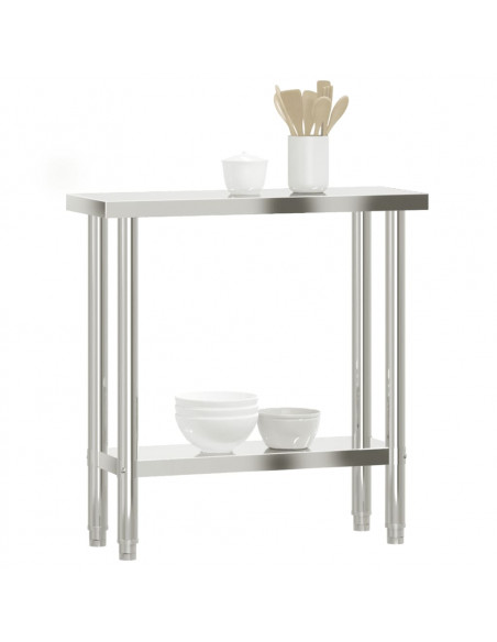 Tavolo da Lavoro da Cucina 82,5x30x85cm in Acciaio Inossidabile