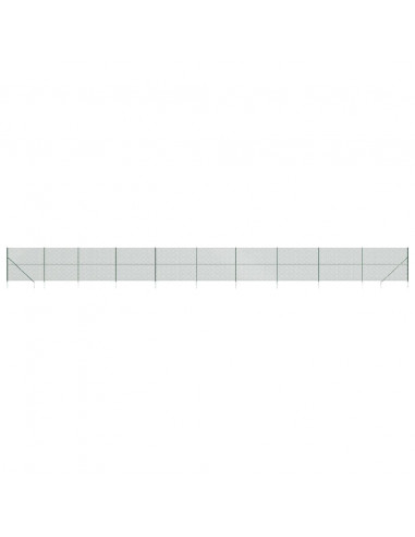Recinzione a Rete con Picchetti Ancoraggio Verde 2,2x25 m