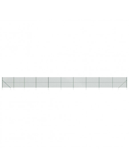 Recinzione a Rete con Picchetti Ancoraggio Verde 2,2x25 m