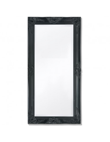 Specchio da Parete Stile Barocco 100x50 cm Nero