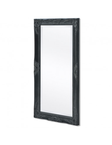 Specchio da Parete Stile Barocco 100x50 cm Nero