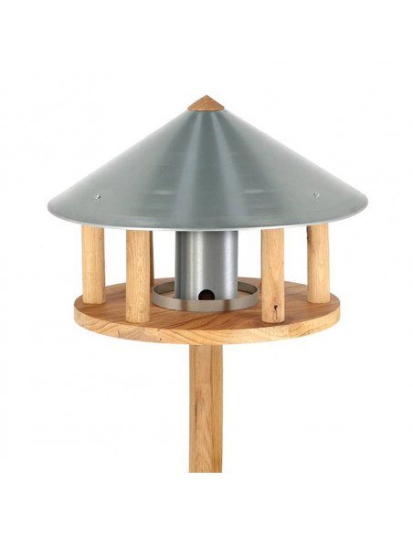 Esschert Design Casetta per Uccelli con Silo e Tetto Rotondo in Zinco