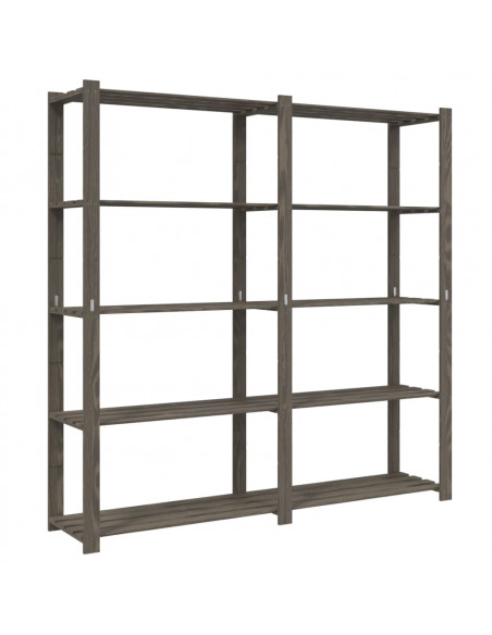 Scaffale a 5 Livelli Grigio 170x38x170 cm in Legno di Pino
