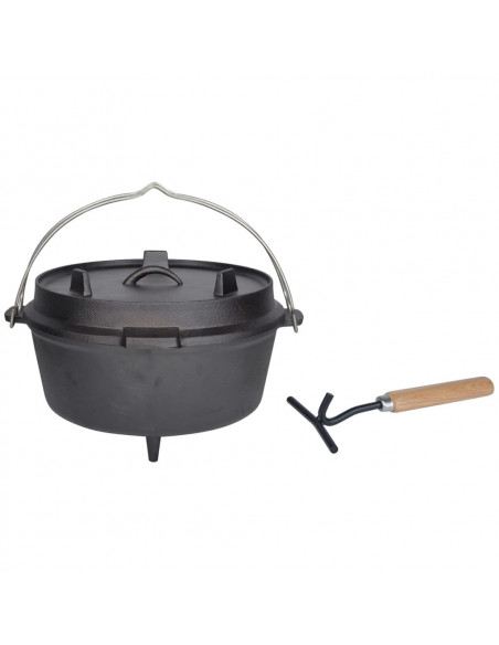 Esschert Design Casseruola di Ghisa 6,5 L Nera FF235