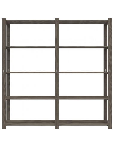 Scaffale a 5 Livelli Grigio 170x38x170 cm in Legno di Pino