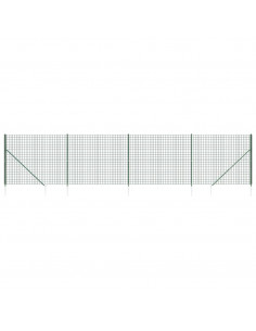 Recinzione Metallica con Picchetti Ancoraggio Verde 1,4x10 m 2
