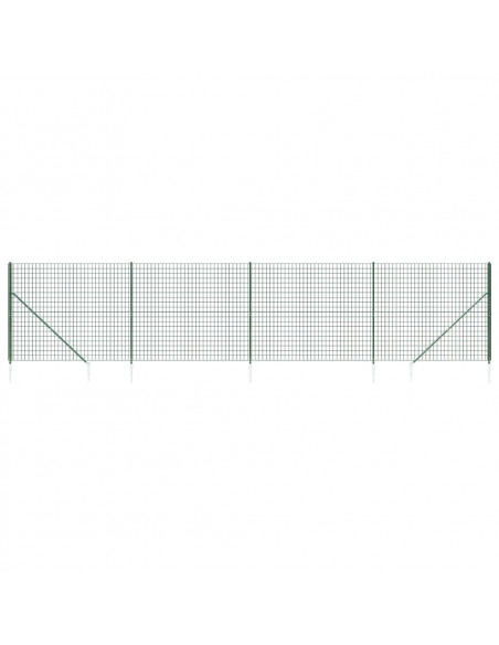 Recinzione Metallica con Picchetti Ancoraggio Verde 1,4x10 m