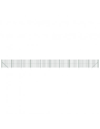 Recinzione Metallica con Picchetti Ancoraggio Verde 1,6x25 m