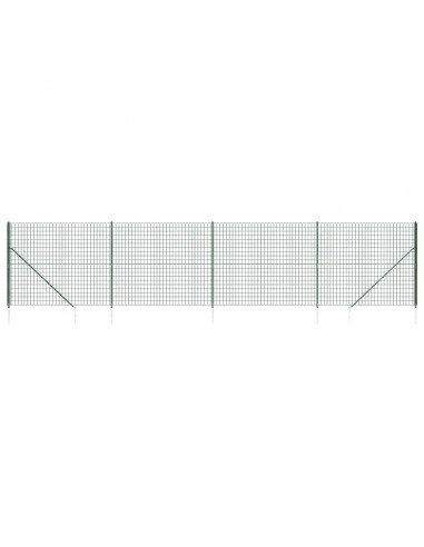 Recinzione Metallica con Picchetti Ancoraggio Verde 2x10 m