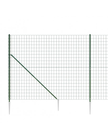 Recinzione Metallica con Picchetti Ancoraggio Verde 2x10 m