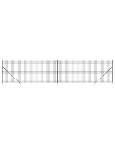 Recinzione Metallica con Picchetti Ancoraggio Antracite 1,6x10m