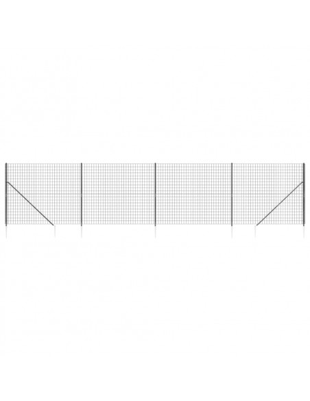 Recinzione Metallica con Picchetti Ancoraggio Antracite 1,6x10m