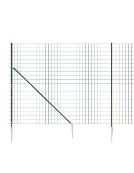 Recinzione Metallica con Picchetti Ancoraggio Verde 2x25 m