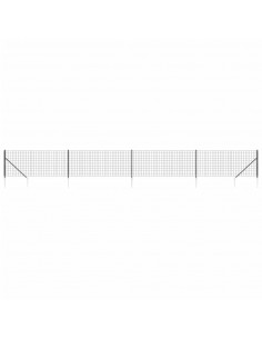Recinzione Metallica con Picchetti Ancoraggio Antracite 1x10 m 2