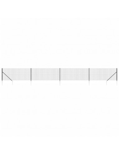 Recinzione Metallica con Picchetti Ancoraggio Antracite 1x10 m