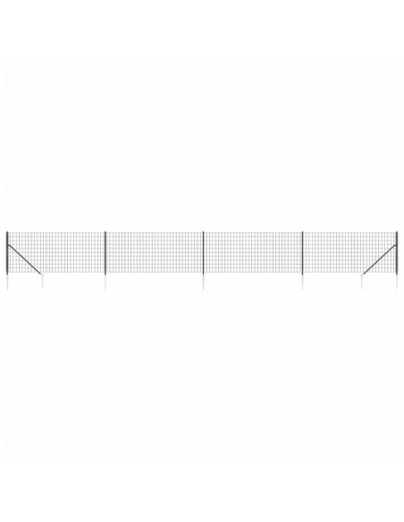 Recinzione Metallica con Picchetti Ancoraggio Antracite 1x10 m