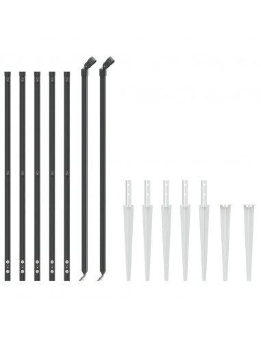 Recinzione Metallica con Picchetti Ancoraggio Antracite 1x10 m