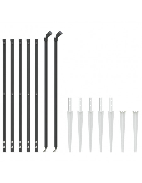 Recinzione Metallica con Picchetti Ancoraggio Antracite 1x10 m