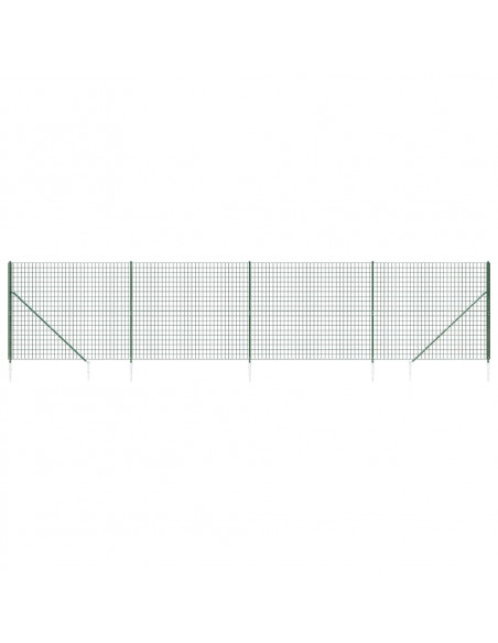 Recinzione Metallica con Picchetti Ancoraggio Verde 2,2x10 m