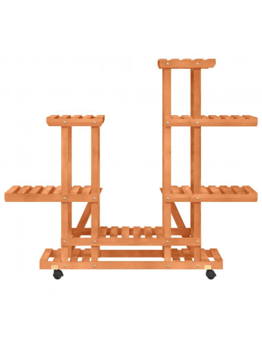 Portafiori con Ruote 95x25x101 cm in Legno Massello di Abete