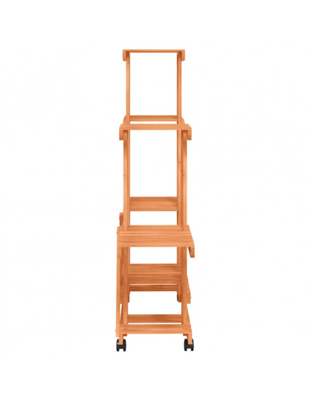 Portafiori con Ruote 95x25x101 cm in Legno Massello di Abete