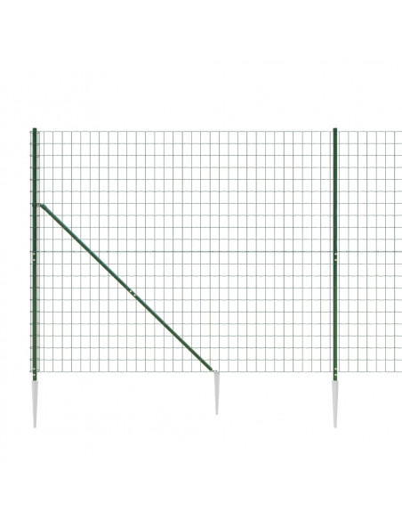 Recinzione Metallica con Picchetti Ancoraggio Verde 2,2x25 m