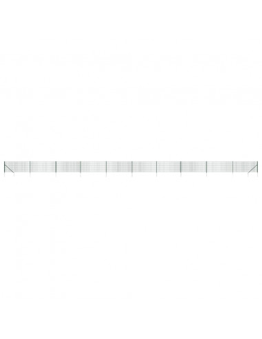 Recinzione Metallica con Picchetti Ancoraggio Verde 1,1x25 m