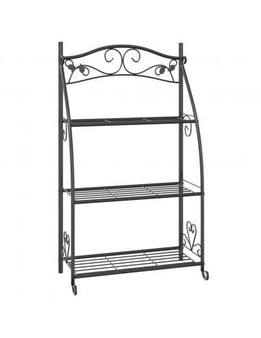 Fioriera Nera 56x30x96cm in Acciaio