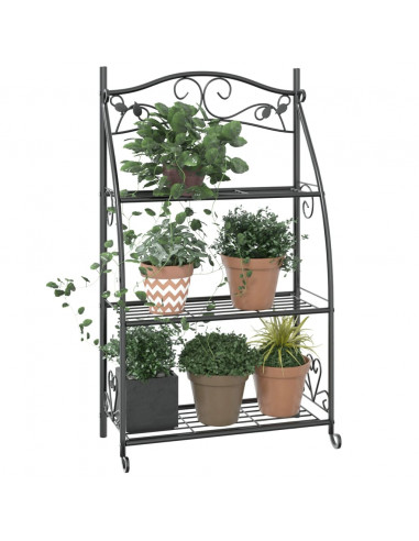 Fioriera Nera 56x30x96cm in Acciaio