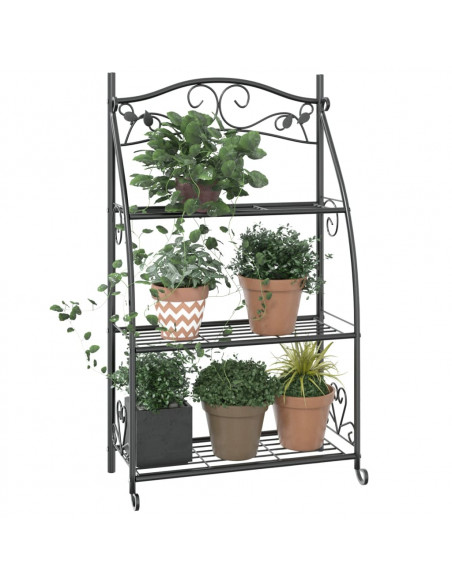 Fioriera Nera 56x30x96cm in Acciaio