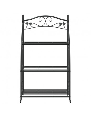 Fioriera Nera 56x30x96cm in Acciaio