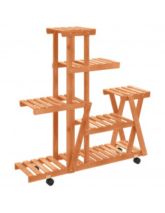 Portafiori con Ruote 95x25x101 cm in Legno Massello di Abete 2