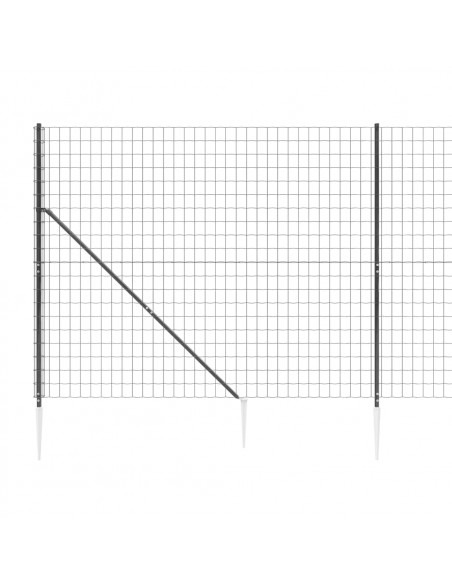 Recinzione Metallica con Picchetti Ancoraggio Antracite 1,8x25m