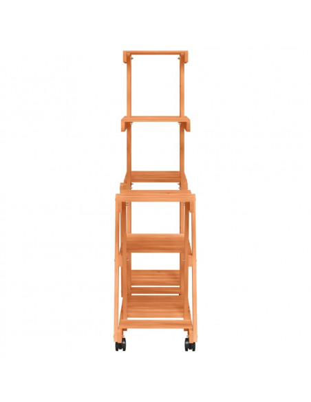 Portafiori con Ruote 95x25x101 cm in Legno Massello di Abete