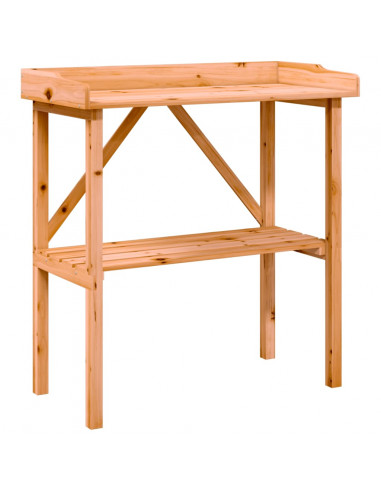 Tavolo Piante con Ripiano Marrone 78x38x,82,5cm Massello Abete