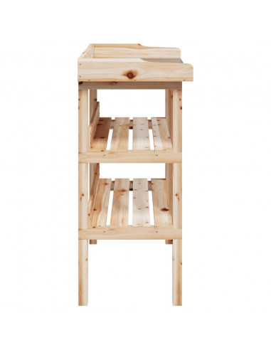Tavolo Piante con Ripiani 78x38x,82,5cm Legno Massello Abete