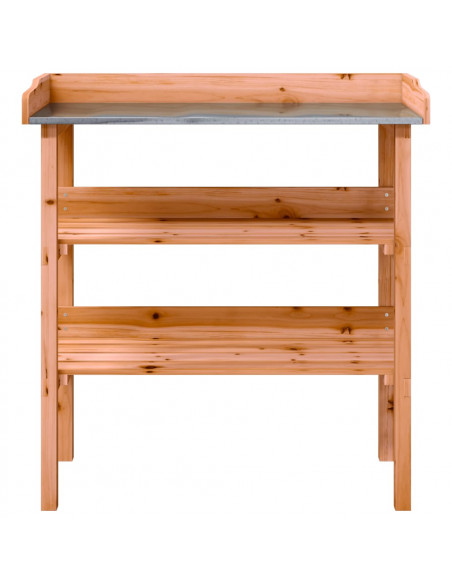 Tavolo Piante con Ripiani Marrone 78x38x,82,5cm Massello Abete