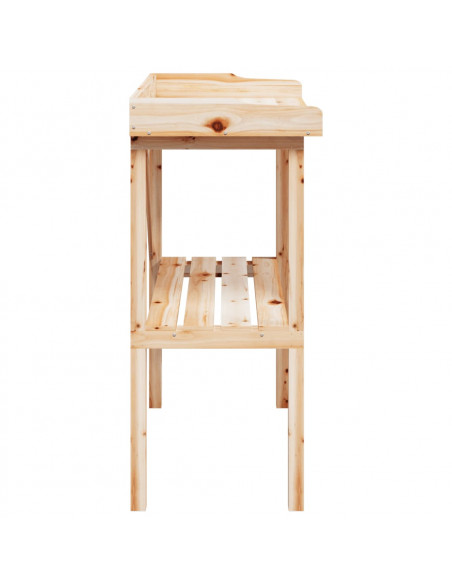 Tavolo Piante con Ripiano 78x38x,82,5cm Legno Massello di Abete