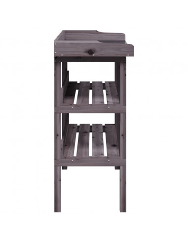 Tavolo Piante Ripiani Grigio 78x38x,82,5cm Legno Massello Abete