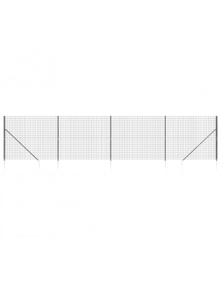 Recinzione Metallica con Picchetti Ancoraggio Antracite 1,8x10m