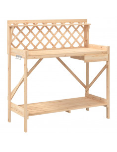 Panca porta Vasi con Traliccio in Legno Massello di Abete 2