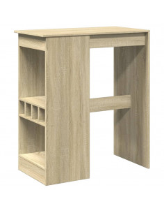 Tavolo Bar con Rastrelliera Sonoma 90x47,5x103,5 cm Multistrato 2